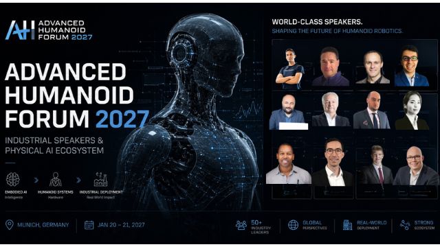 Advanced Humanoid Forum 2027 speaker stage and event atmosphere